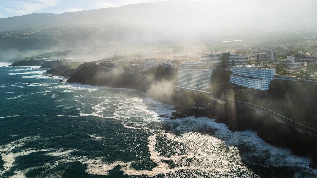 Puerto de la Cruz seafront and town in North Tenerife