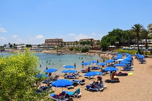 Beach and clear water in Protaras, Cyprus