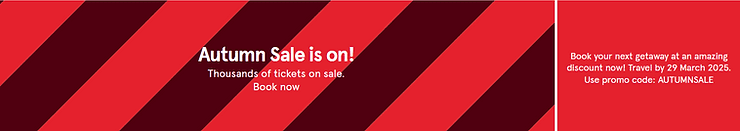 Norwegian Air promotional banner showing autumn sale fares