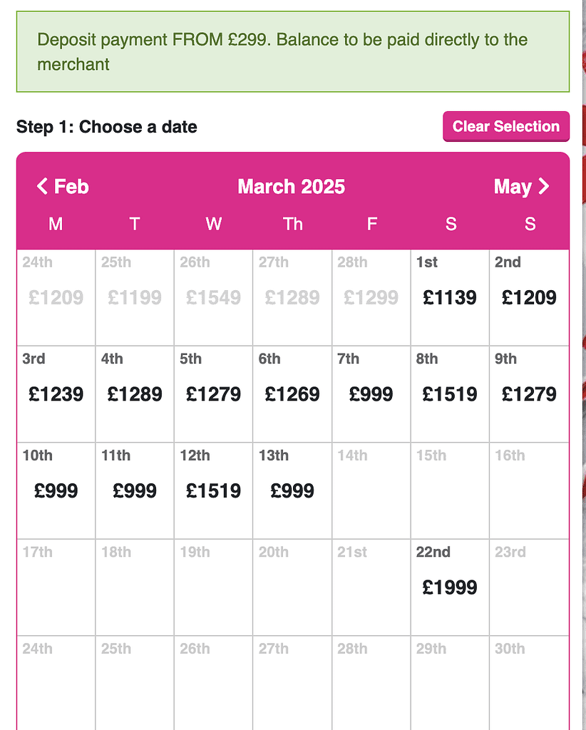 Screenshot showing Tokyo, Beijing and Great Wall of China tour from £999
