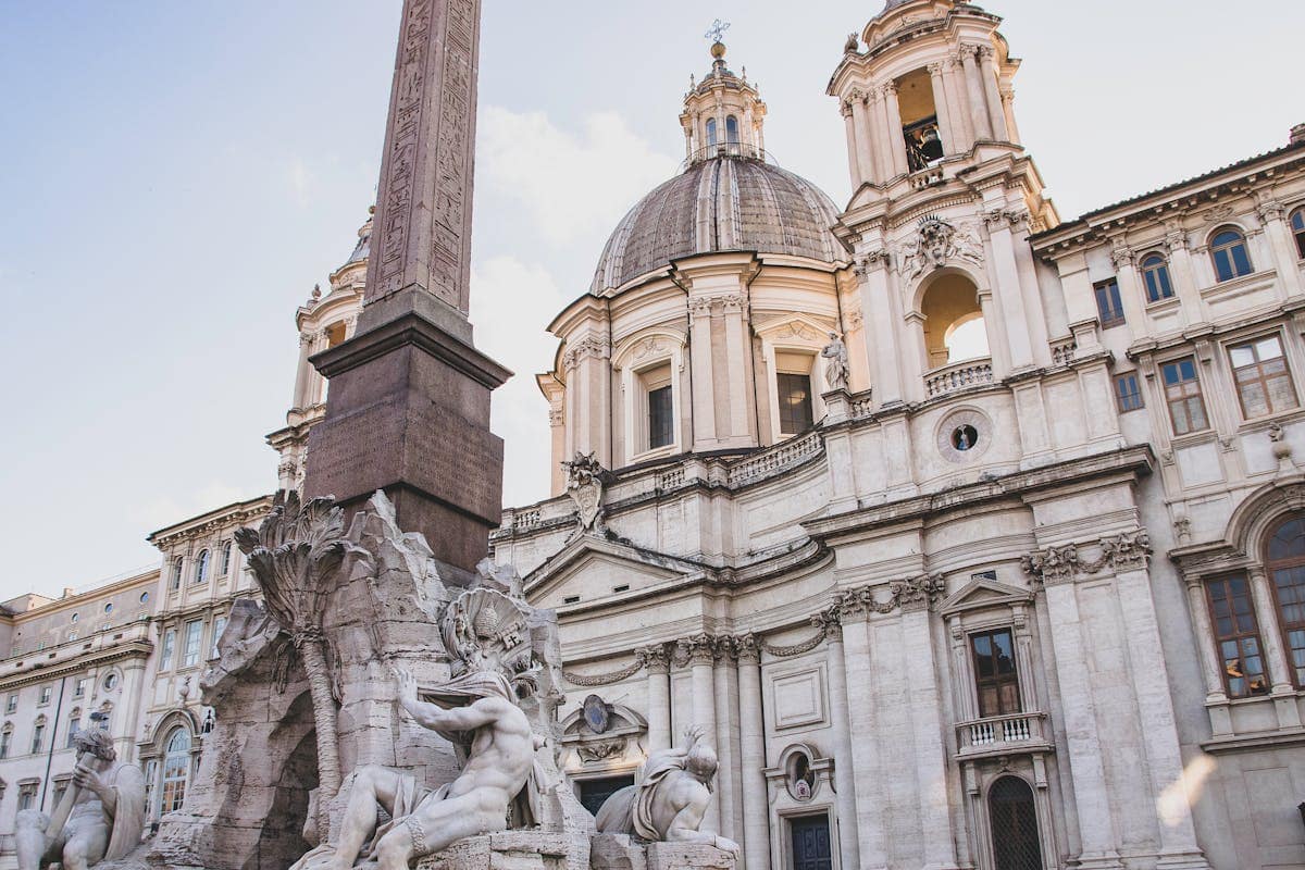 The Fountain of the Four Rivers in Piazza Navona, Rome